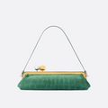 Clutch In Suede and Crocodile Embossing